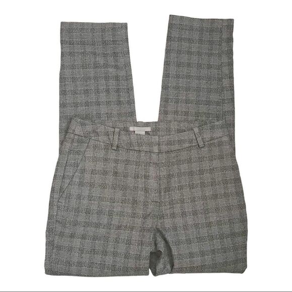 H&M Dress Pants Size 2 Gray Slit Pockets Checkered Pattern - Picture 3 of 8